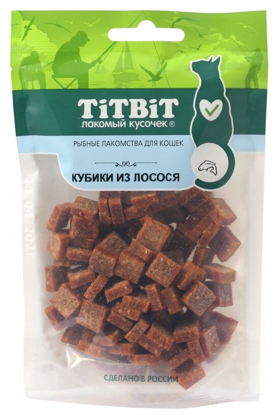 Титбит Кубики из лосося для кошек (Рыбные лакомства) 60г