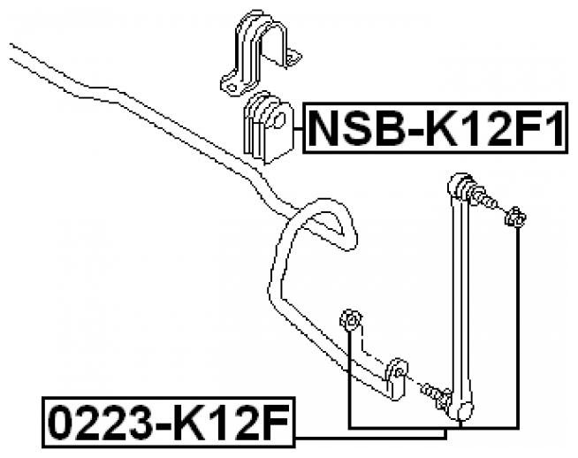 Тяга стабилизатора передняя Febest 0223-K12F