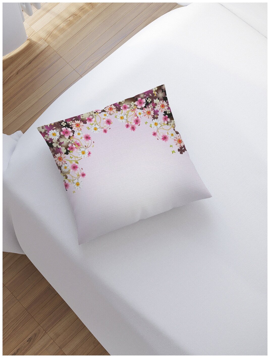 Наволочка декоративная на молнии, чехол на подушку JoyArty "Цветочная арка" 45х45 см