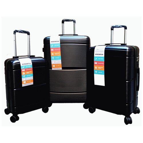 фото Чемодан mironpan поликарбонат\ композит черный 77х50х30(+3)см с расширением