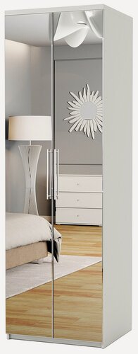 Изображение товара Шкаф для одежды Комфорт МШ-21 распашной с зеркалами 90х60х220 белый