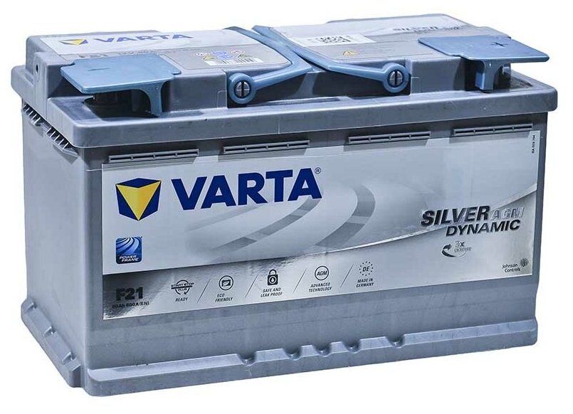 Аккумулятор автомобильный Varta Silver Dynamic AGM F21 A6 80 А/ч 800 А обр. пол. Евро авто (315x175x190) 580901