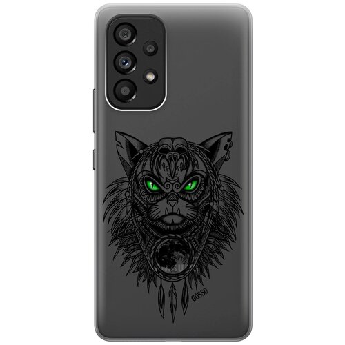 Силиконовый чехол на Samsung Galaxy A53 5G, Самсунг А53 5Г с 3D принтом Shaman Cat прозрачный чехол книжка на samsung galaxy a53 5g самсунг а53 5г с 3d принтом disgruntled cat золотистый