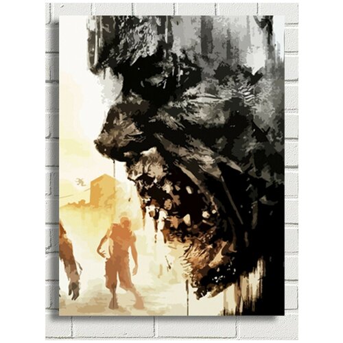 Картина по номерам Игра Dying light (зомби, орда, хоррор, апокалипсис) - 8957 В 30x40