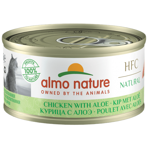 Almo Nature Низкокалорийные консервы для Кошек Курица с алоэ (HFC Adult Cat Chicken with aloe Light) 0,07 кг х 24 шт.