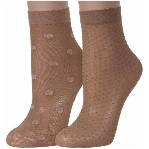 Женские носки Conte укороченные, вязаные, 20 den, размер 23-25, бежевый