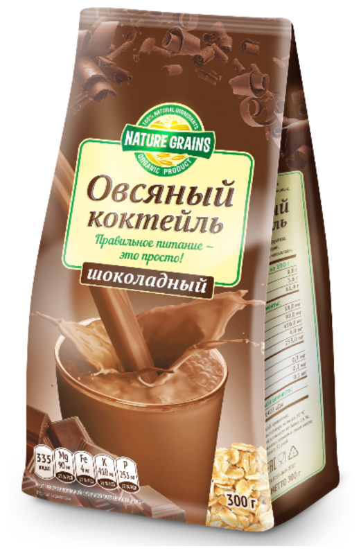 Коктейль сухой овсяный Nature Grains "Шоколадный" "Компас здоровья" 300 г