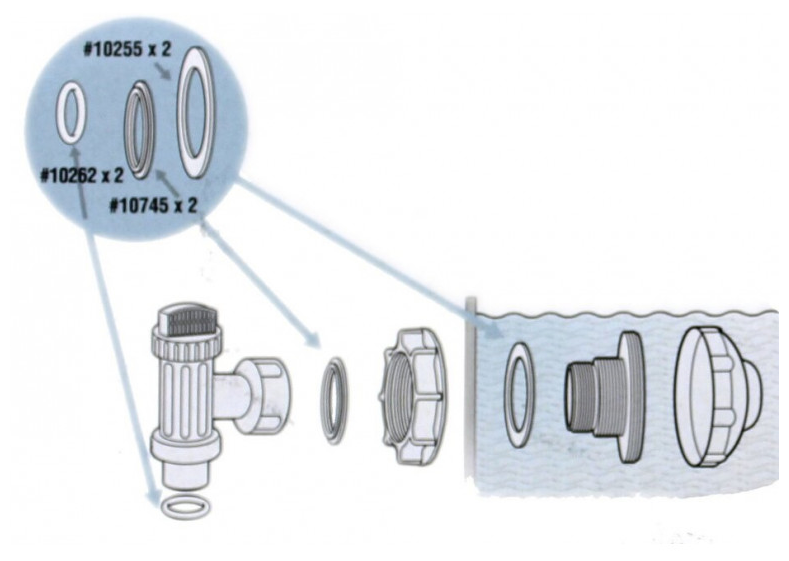 Пять уплотнительных колец муфты и плунжерного клапана Intex Intex - фотография № 2