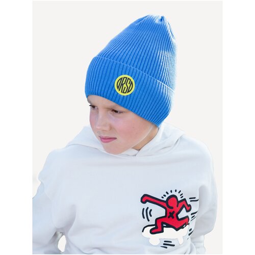 фото Шапка бини orso bianco, размер 54, синий