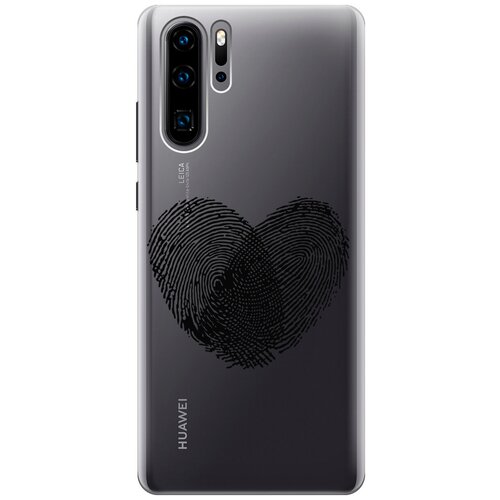 Силиконовый чехол с принтом Lovely Fingerprints для Huawei P30 Pro / Хуавей П30 Про силиконовый чехол на huawei p30 pro хуавей п30 про с 3d принтом brain plus heart прозрачный