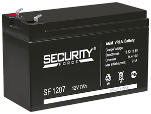 Аккумуляторная батарея Security Force SF 1207 12В 7 А·ч <span>тип: аккумуляторная батарея, модель/исполнение: свинец (сухой элемент, номин. напряжение: <b>12</b></span>