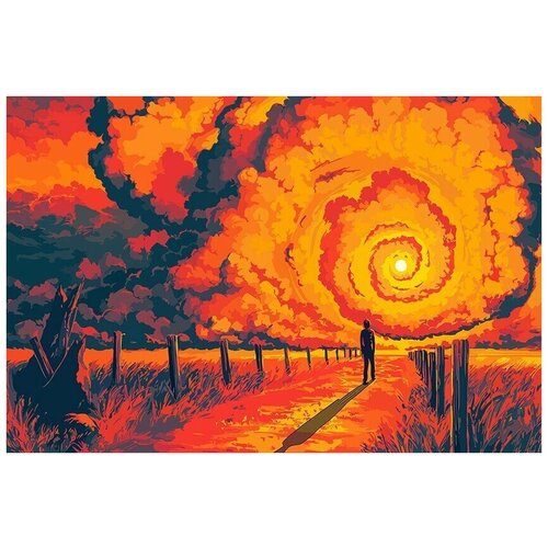 Картина по номерам Навстречу шторму (стихия, солнце, поле, песок) - 8531 Г 60x40 навстречу шторму