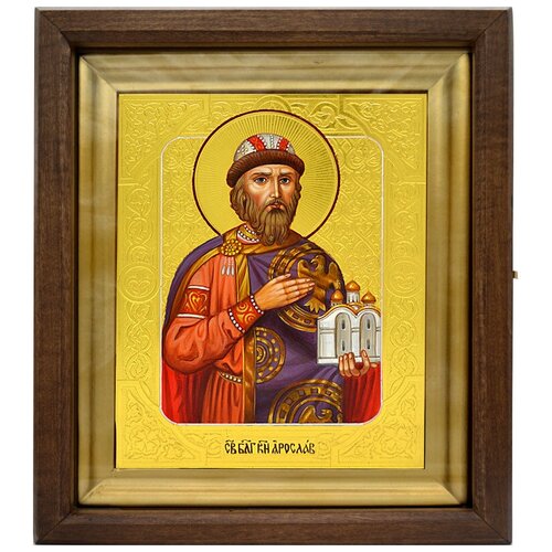 Святой князь Ярослав. Рукописная икона.