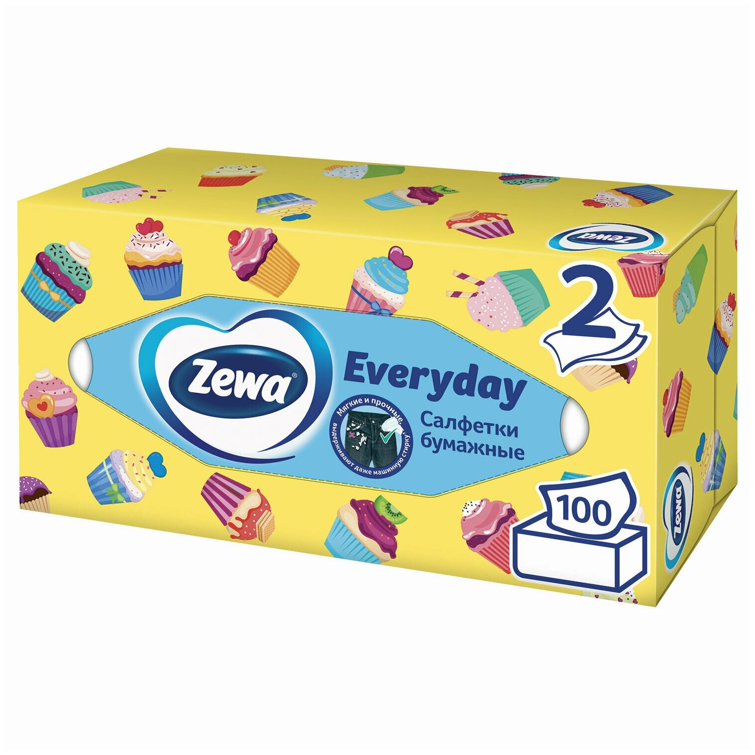 Салфетки косметические Zewa Deluxe Everyday 2-х слойные Стайл в коробке, 100 шт - фото №5