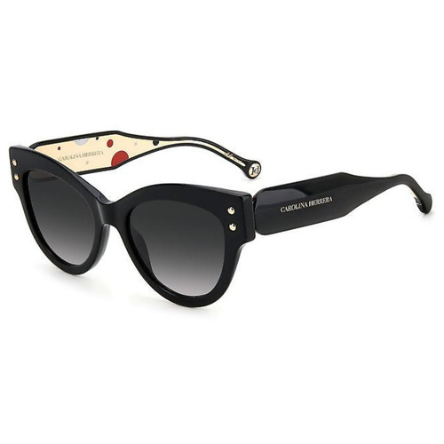 Солнцезащитные очки CAROLINA HERRERA, кошачий глаз, для женщин, черный