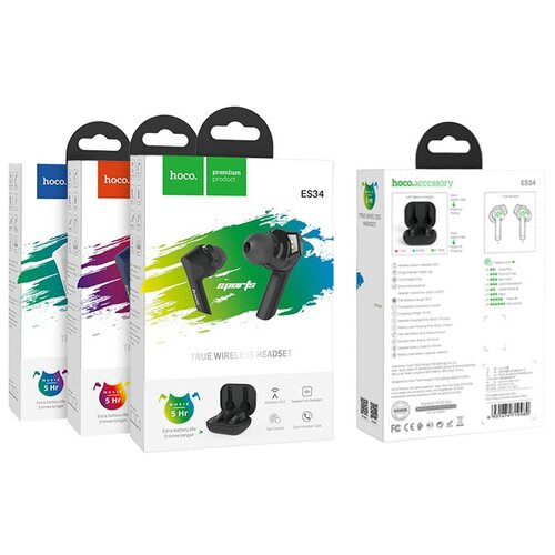 Наушники внутриканальные HOCO ES34 Pleasure bluetooth цвет синий 170200₽