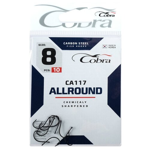 крючки cobra allround ca117 8 10 шт Крючки Cobra ALLROUND CA117-8, 10 шт