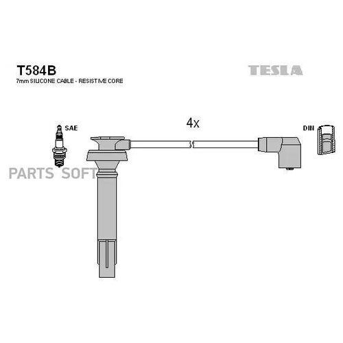 Провода зажигания TESLA T584B