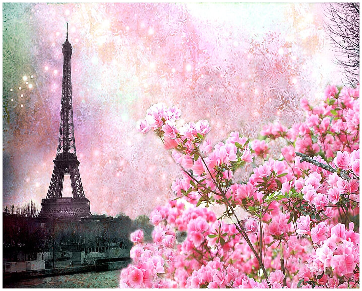 Эйфелева башня в цветах