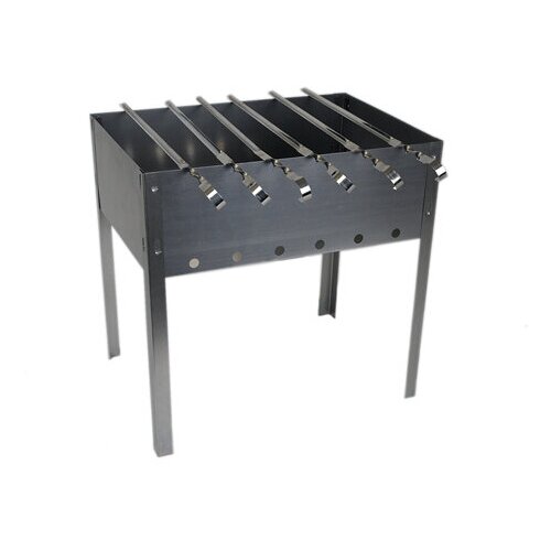 Мангал 500х300мм прочный сборный +6шампуров в кор. 50069