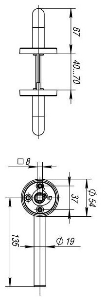 Ручка раздельная Fuaro R. DSS304-0201/19 (DSS-0201/19 (нержавейка 304))