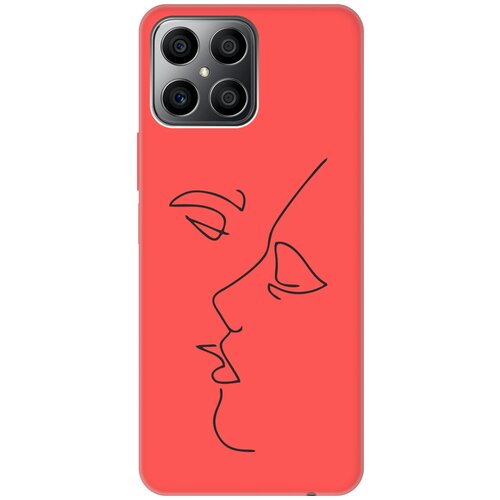 Матовый чехол Faces для Honor X8 / Хонор Икс 8 с 3D эффектом красный матовый чехол heart для honor x8 хонор икс 8 с 3d эффектом красный