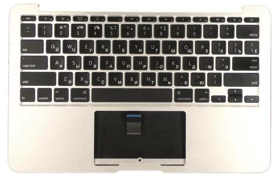 Клавиатура keyboard для ноутбука Apple MacBook A1370 2010 черная без подсветки плоский Enter топ-панель 9031₽