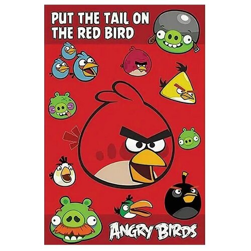 Игра подвижная, с наклейками Angry Birds