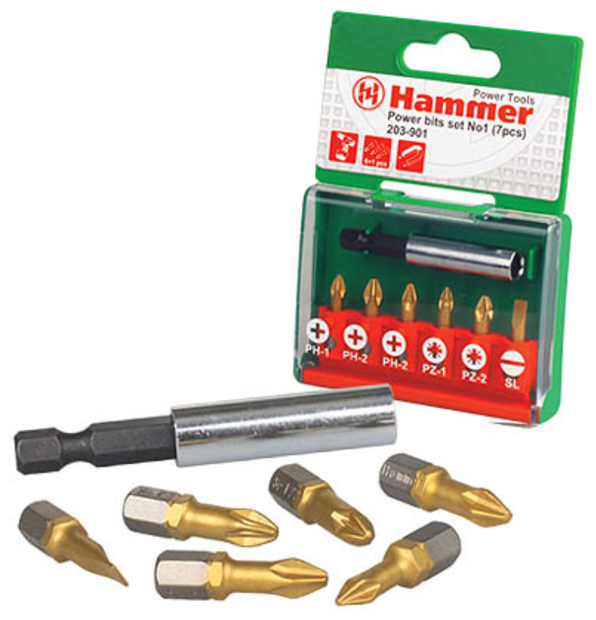 Набор бит Hammer Flex 203-901 PB набор No1 Ph/Pz/Sl 7шт. - фотография № 8