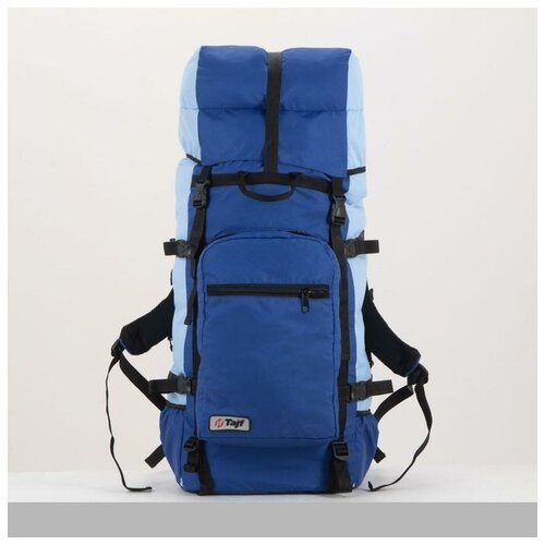 Рюкзак туристический, 90 л, отдел на шнурке, наружный карман, цвет синий/голубой