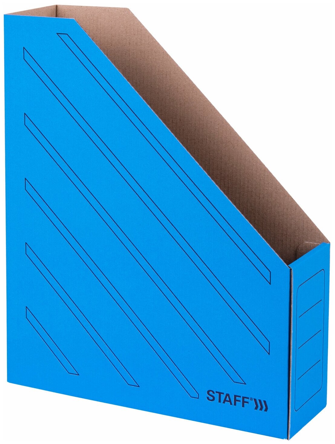 Лоток вертикальный для бумаг (260х320 мм), 75 мм, до 700 листов, микрогофрокартон, STAFF, синий, 128882 В комплекте: 5шт.