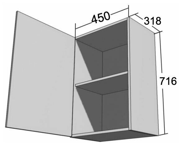 Кухонный модуль навесной Валерия, шкаф навесной, МДФ, 45х71.6х31.8 см - фотография № 2