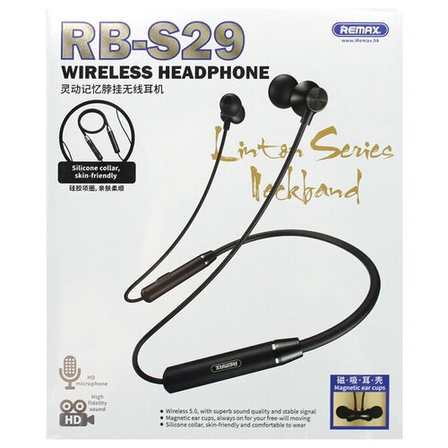 Наушники беспроводные Remax RB-S29 черный беспроводные наушники remax rb t28 headset bluetooth 80 мач черный