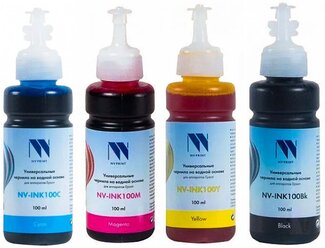 Чернила NV PRINT универсальные на водной основе для аппаратов Epson, комплект 4 цвета по 100 мл