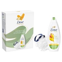 Dove подарочный набор Манго и миндаль, геля для душа и мочалка 250 мл