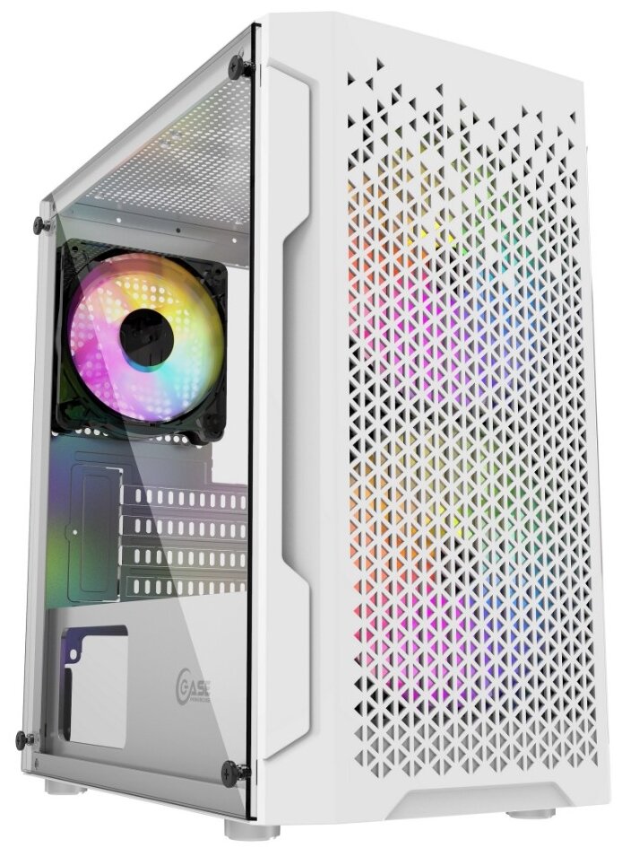 Корпус Powercase Mistral Micro Z3W Mesh LED mATX белый CMIMZW-L3 без БП .