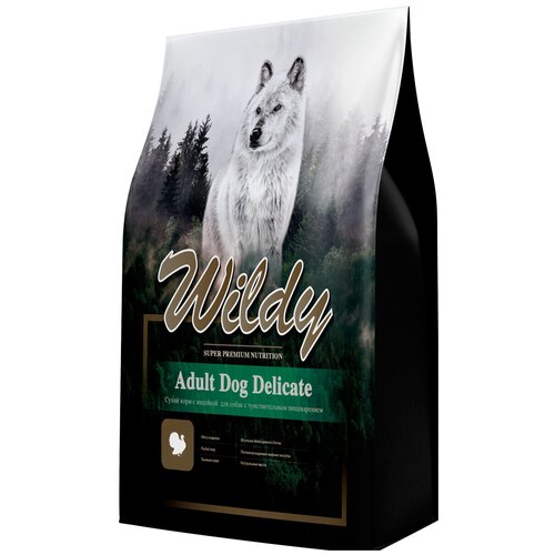 Сухой корм для собак Wildy Adult Dog Delicate с чувствительным пищеварением, с индейкой (15 кг)