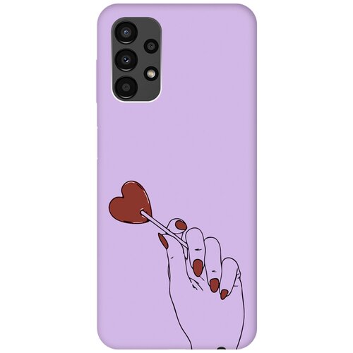 Силиконовый чехол на Samsung Galaxy A13 4G, Самсунг А13 4Г Silky Touch Premium с принтом Heartbreaker сиреневый матовый soft touch силиконовый чехол на samsung galaxy a13 4g самсунг а13 4г с 3d принтом relax for corgi черный