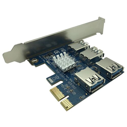 Разветвитель для майнинга PCI-e to 4 USB Переходник PCI USB разветвитель