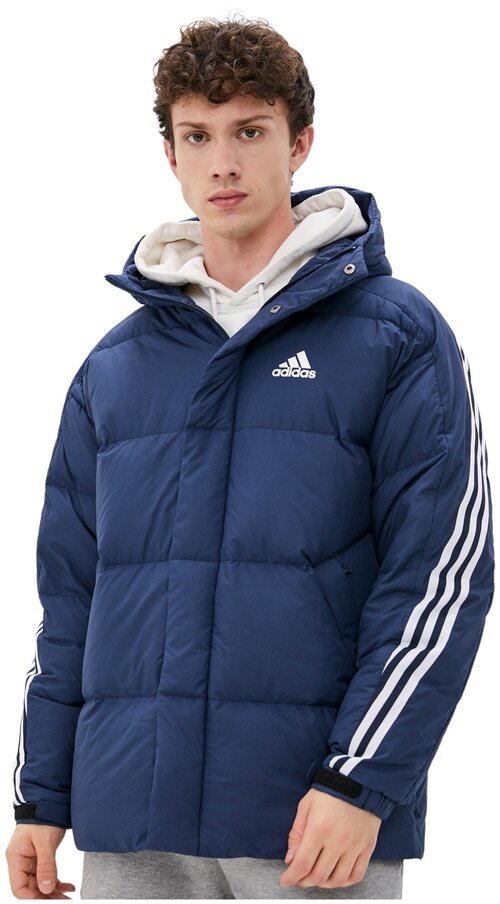 Пуховик adidas, размер XL, синий