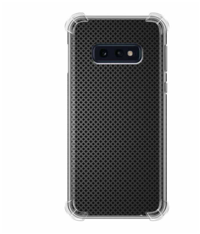 Дизайнерский силиконовый с усиленными углами чехол для Samsung Galaxy S10e Металл