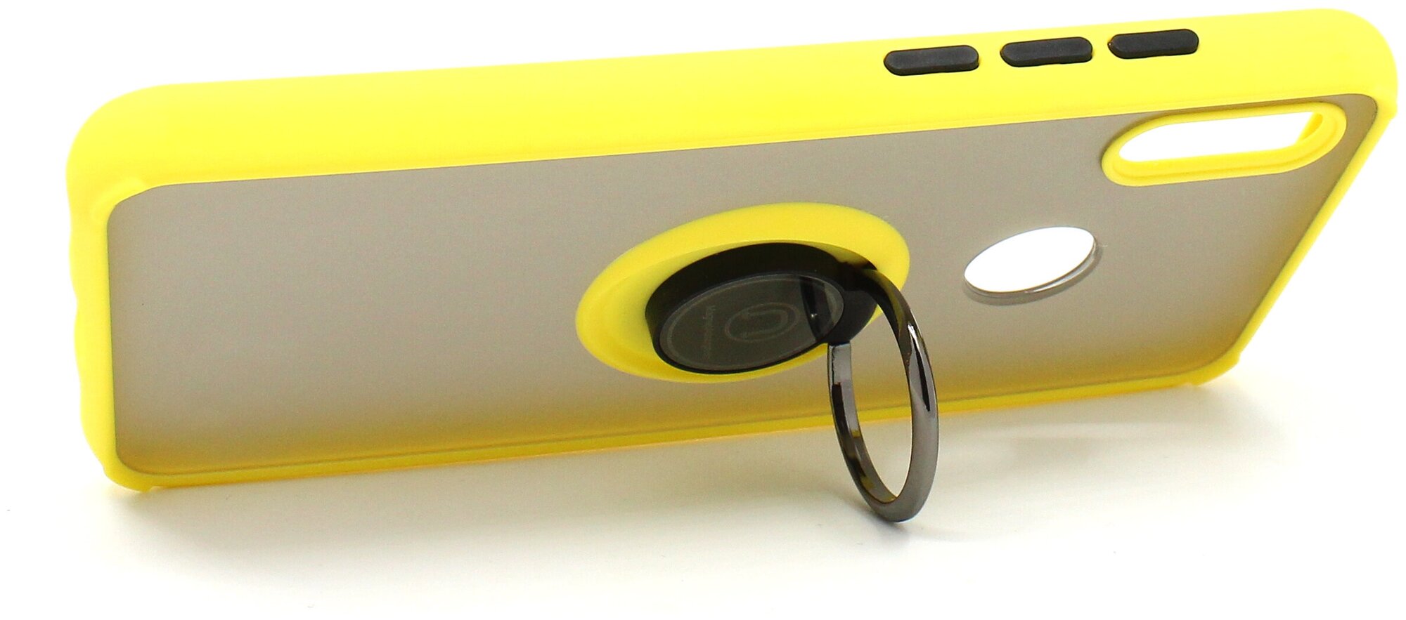 Чехол противоударный Mobix для Huawei Y6 2019, Honor 8A ( Хуавей Ю6 2019, Хонор 8А ) с кольцом и с функцией подставки цвет: желтый