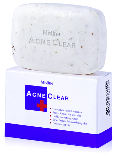 Мыло от акне Acne Clear Comedolytic Soap Scrub Moisturizers & Deodorant Mistine, 90 гр.