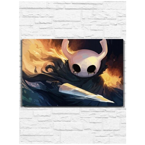 Картина по номерам на холсте Игра Hollow knight (PS 5, PS 4, PS 3, Xbox 360, Xbox ONE, PC, ios) - 9441 Г 60x40 картина по номерам на холсте игра hollow knight ps 5 ps 4 ps 3 xbox 360 xbox one pc ios 9435 в 60x40