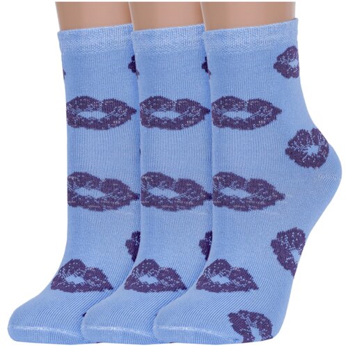 Носки Альтаир, 3 пары, размер 25 (39-40), голубой носки альтаир 3 пары размер 25 39 40 синий