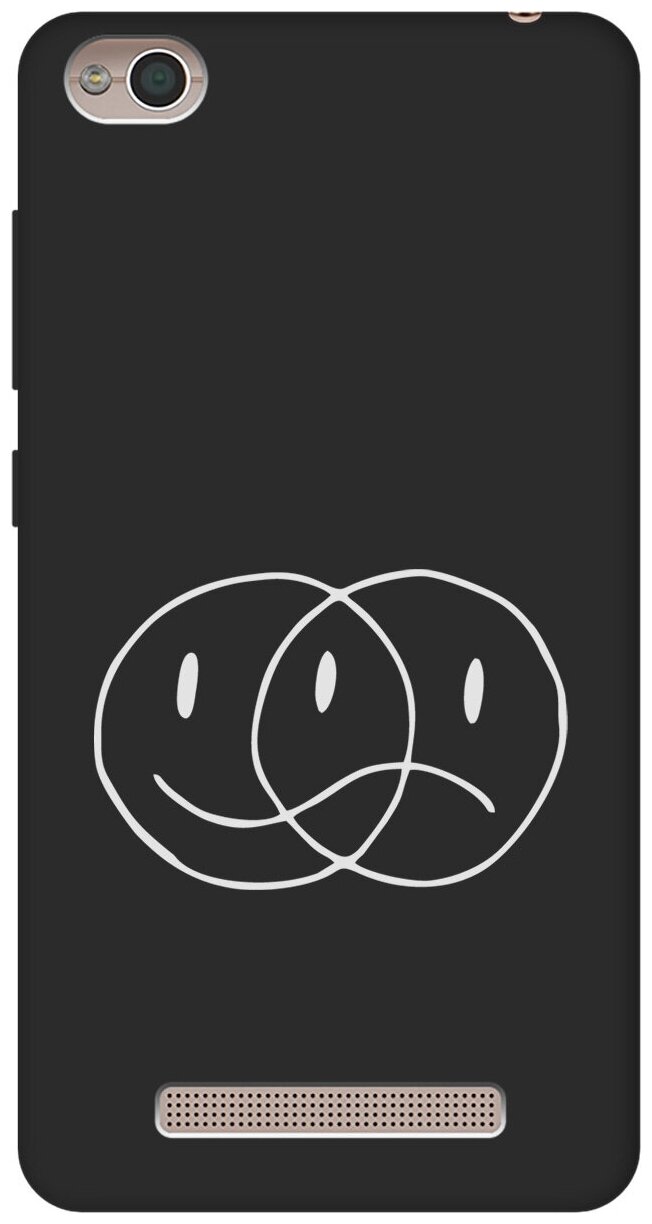 Матовый чехол Two Faces W для Xiaomi Redmi 4A / Сяоми Редми 4А с 3D эффектом черный