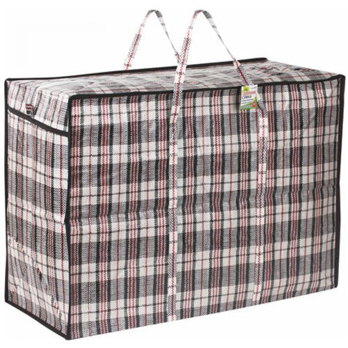 Сумка-баул хозяйственная, комплект 50 шт., полипропилен, 70х50х30 см,105 литров, черно-красная, 170 г/м2, любаша, 604703