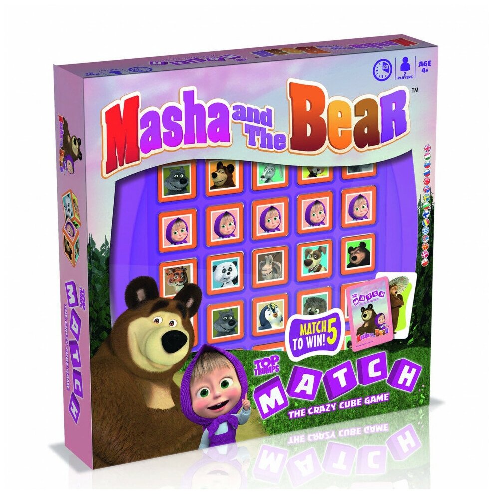 Игра настольная Match Top Trump "Маша и Медведь", картонная коробка
