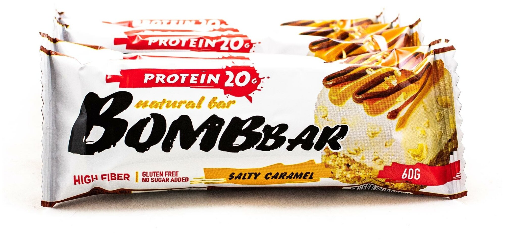 Батончики протеиновые, Bombbar, Protein Bar, 60 г, Соленая карамель