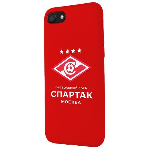 Силиконовый чехол Mcover для Apple iPhone 7 с рисунком Футбольная команда Спартак чехол mypads фк томь томск для iphone 7 4 7 iphone 8 iphone se 2 2020 apple iphone se3 2022 задняя панель накладка бампер